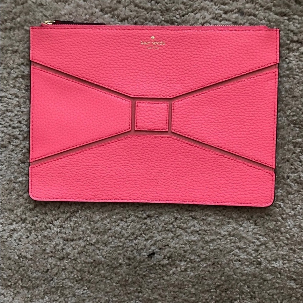 NWOT Kate spade pink leather clutch